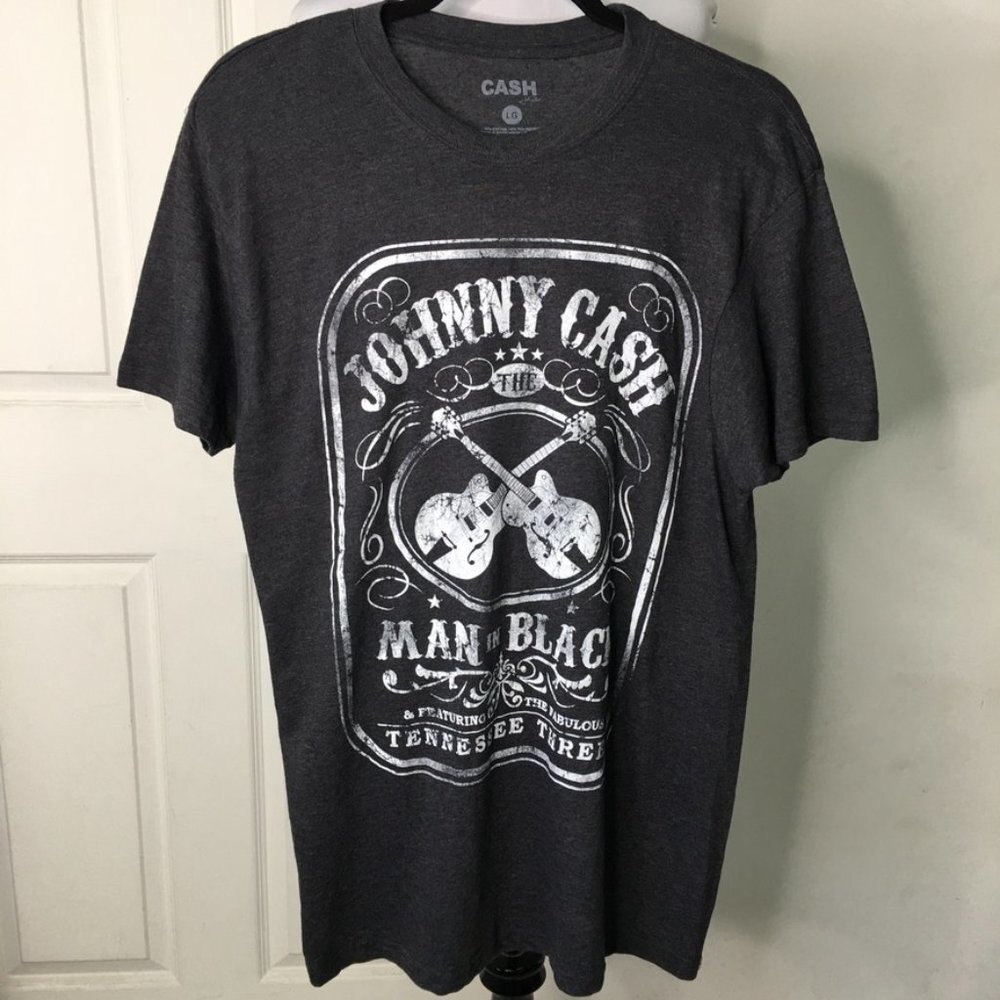 New without tag Johnny Cash Gray T Shirt Short Sleeve Size Large